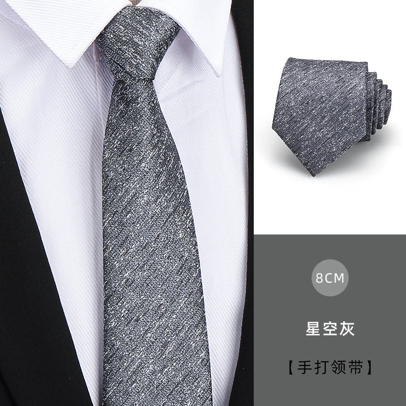 Tie men's formal wear business black glossy narrow zipper professional wedding groom korean zipper hand tie