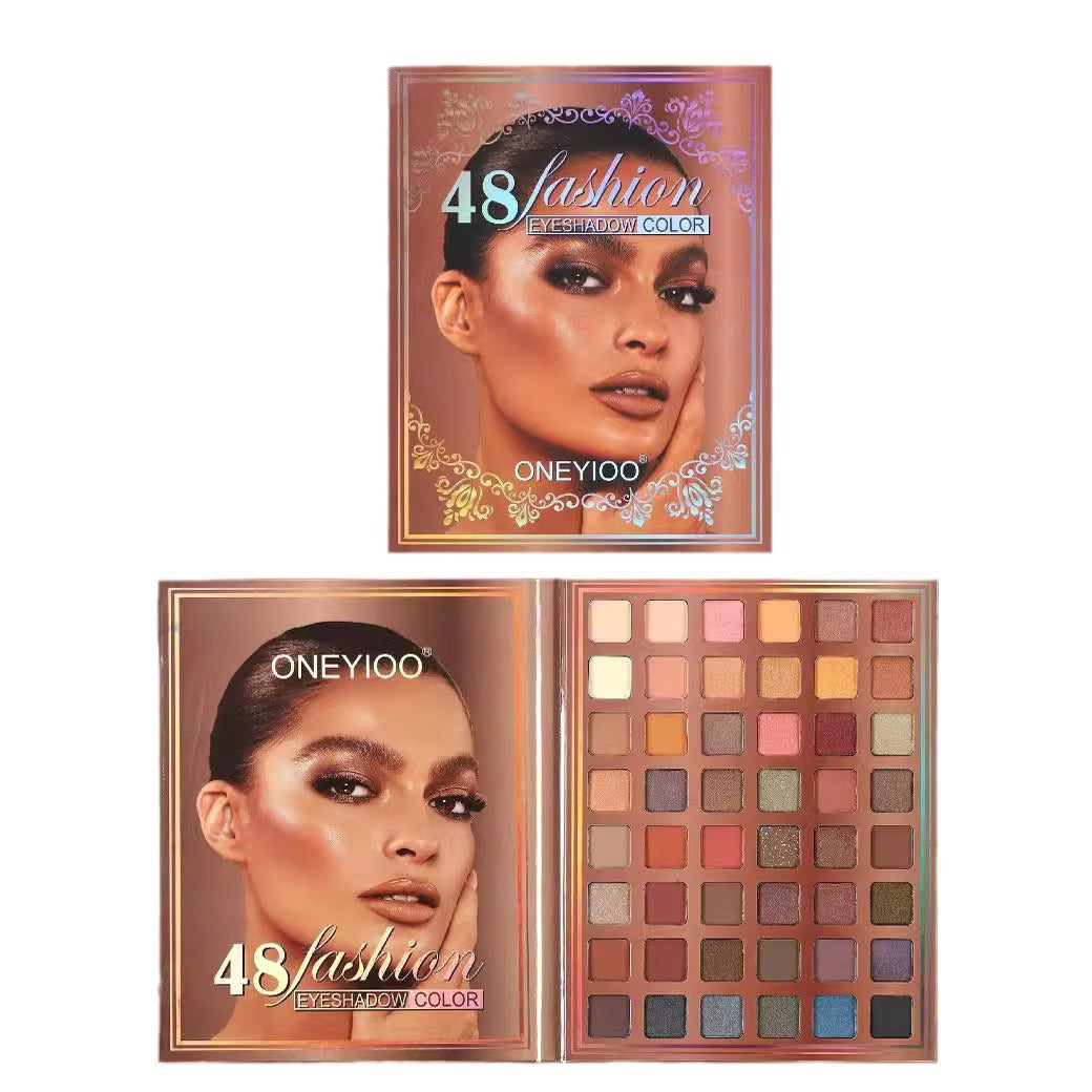 48 colors earth color eye shadow palette: matte pearlescent integrated makeup palette