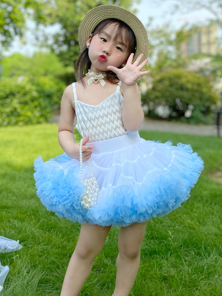 Girls' Korean Style Sling & Skirt