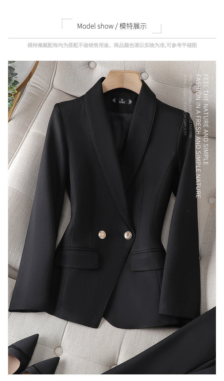 Women's Burgundy High-End Blazer Suit Set