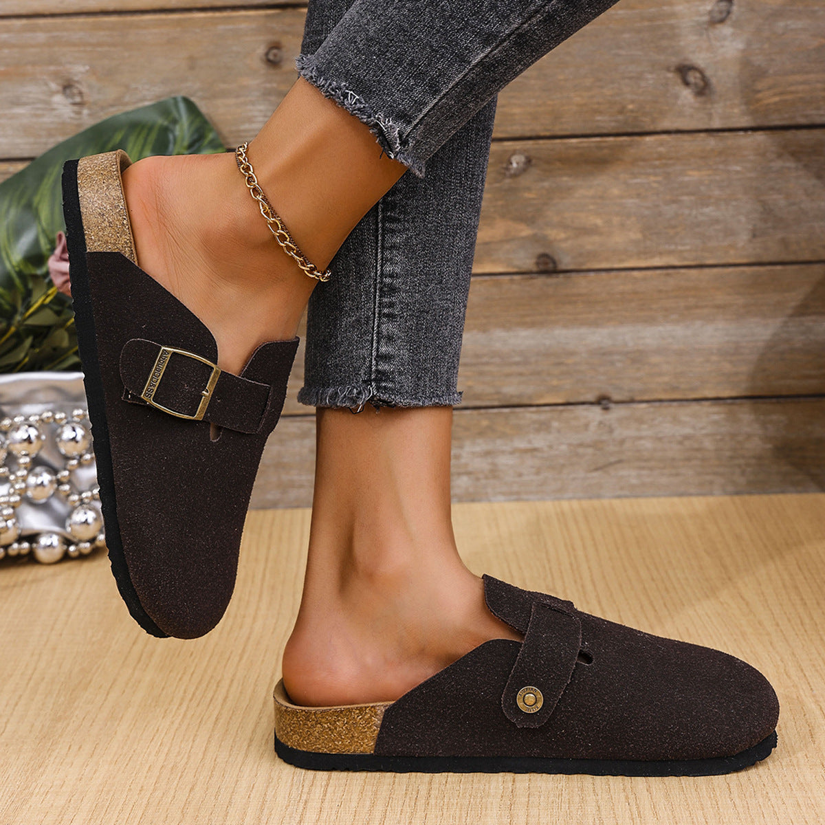 Retro Frosted Toe One-Foot Slipper Shoes (On Hand)