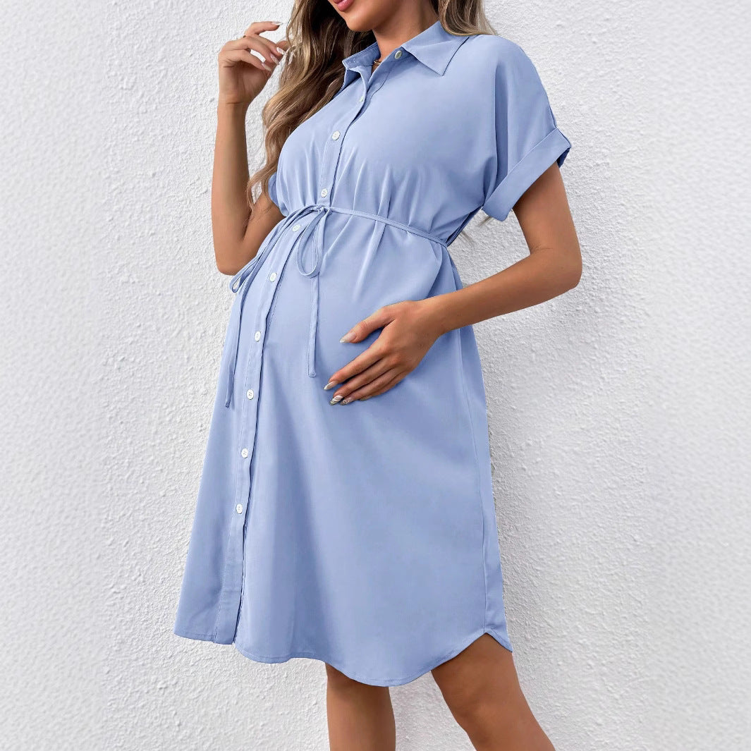 Summer Maternity Shirt Dress