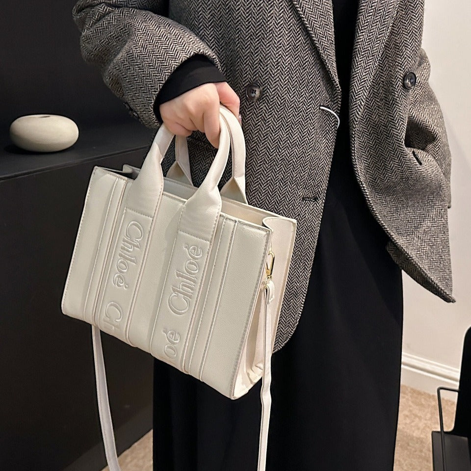 Korean Embroidery Letter Tote Bag