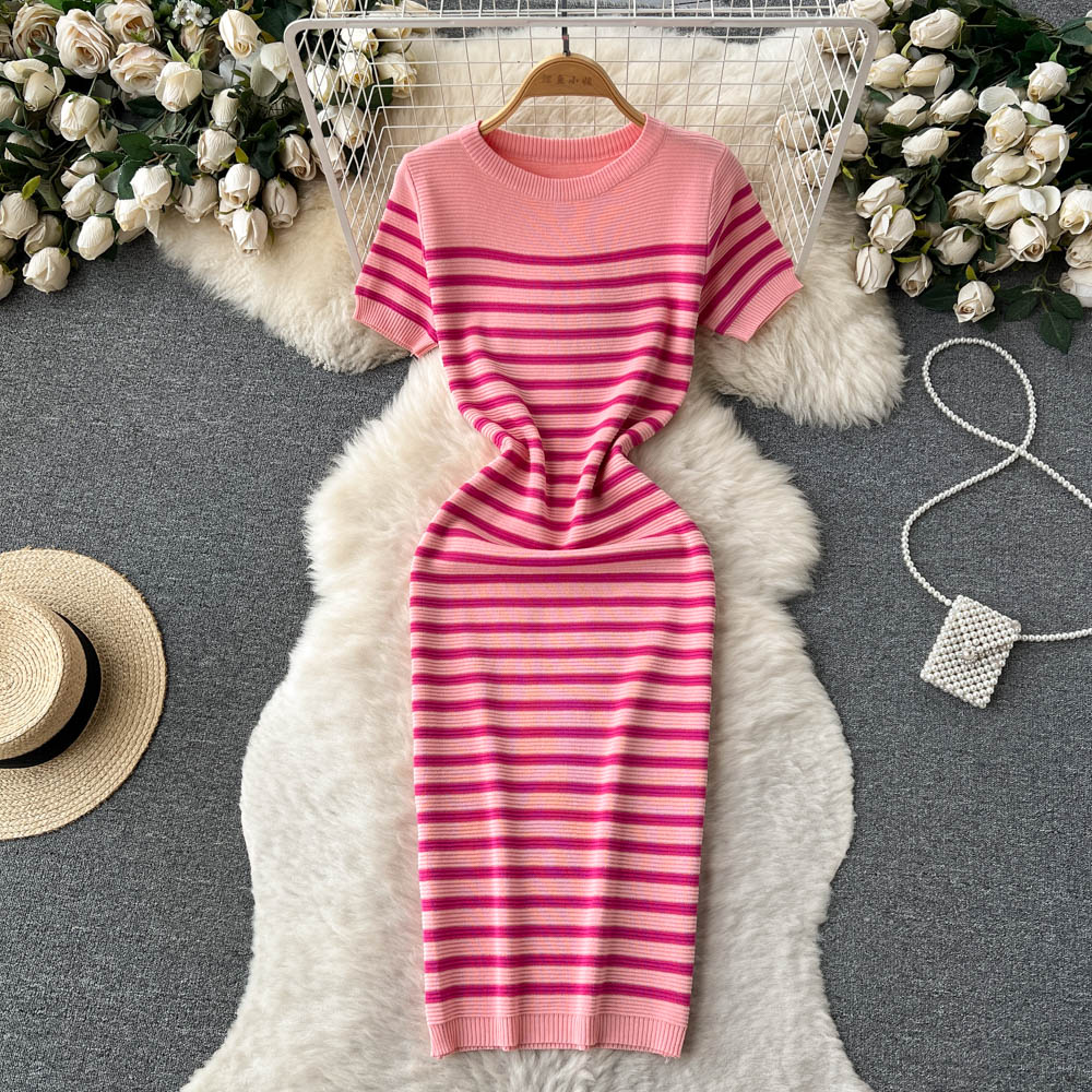 Striped Knit Bodycon Dress