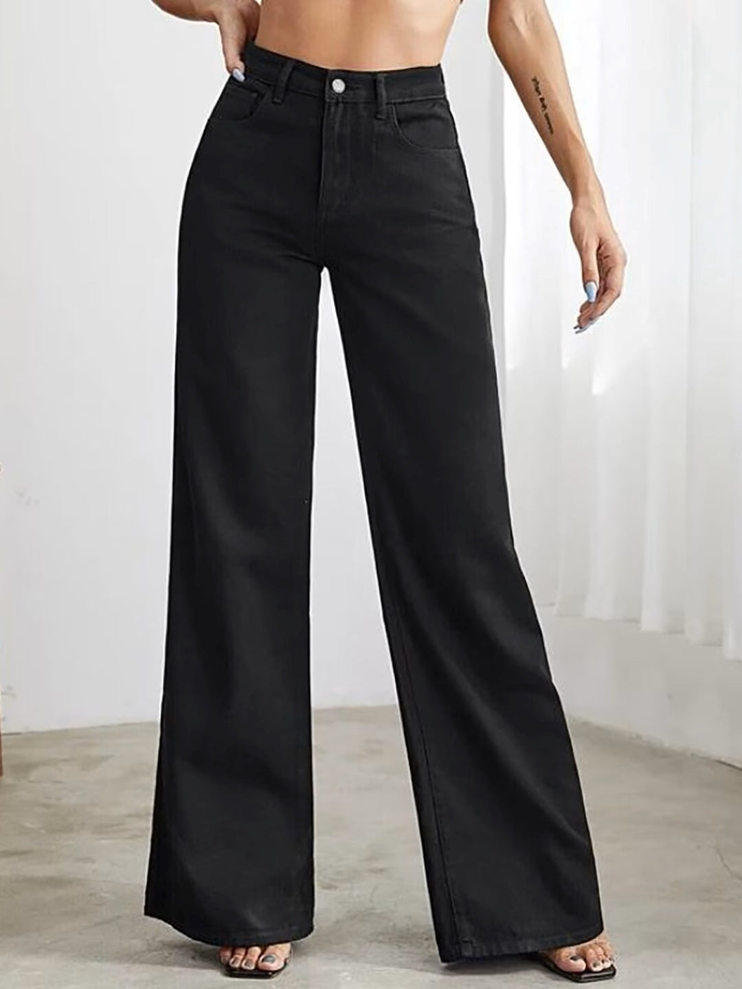 Straight leg classic, versatile loose denim pants