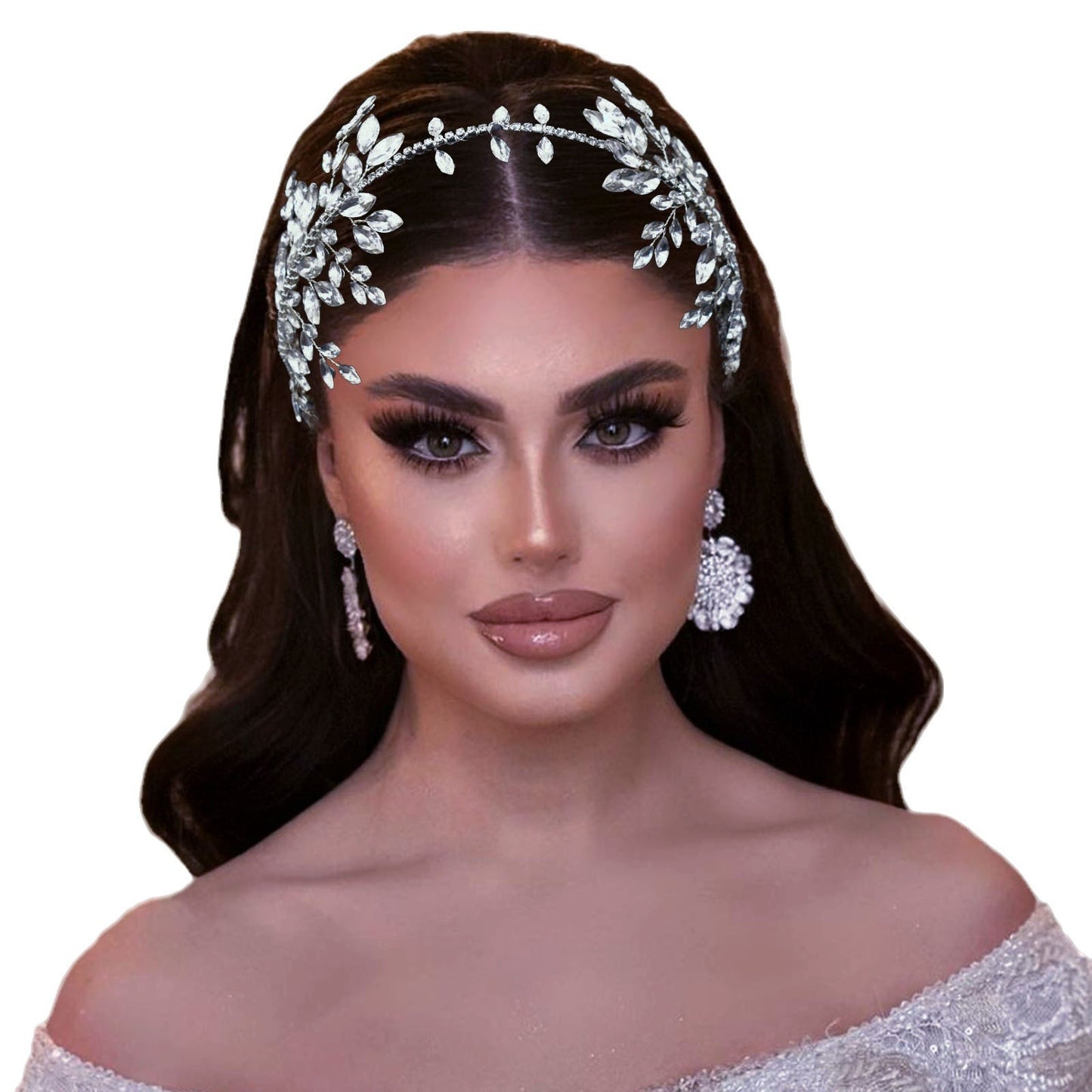 Bridal rhinestone hand-pressed wedding dress headband