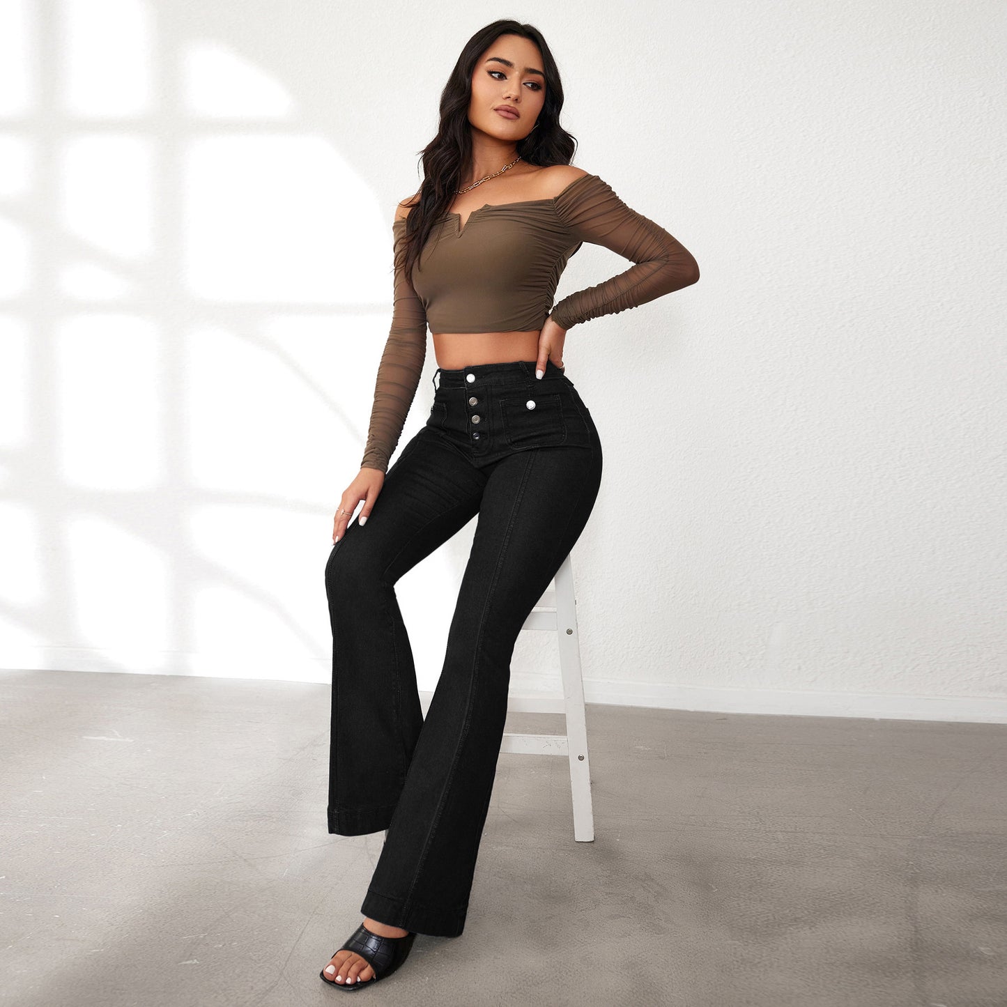 New Breasted Slim Bootcut Pant