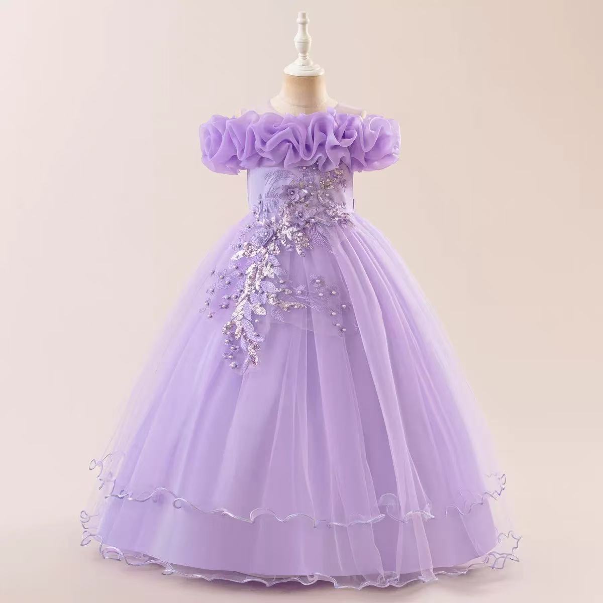 Elegant Ruffle Tulle Princess Gown