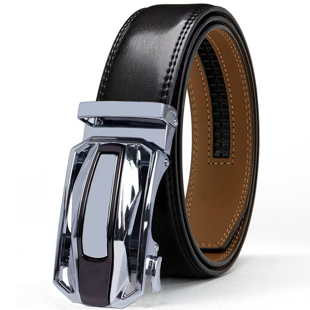 Men's Genuine Leather Automatic Buckle Belt Stylish & Versatile