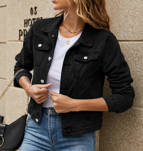 Slim Lapel Denim Jacket