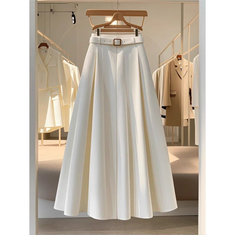 Off-White Pleated Midi Skirt