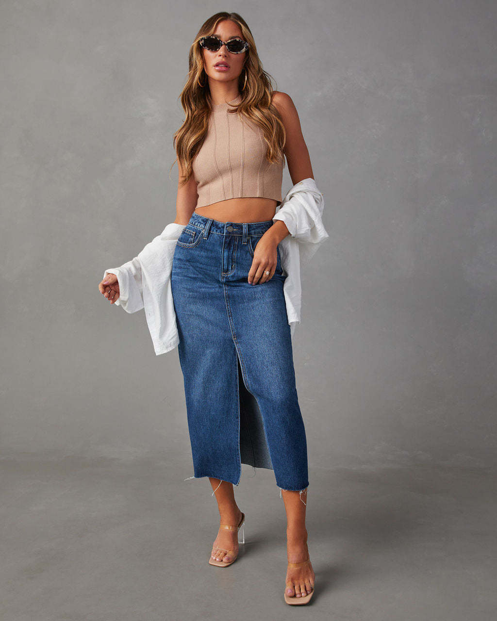 A-line midi skirt