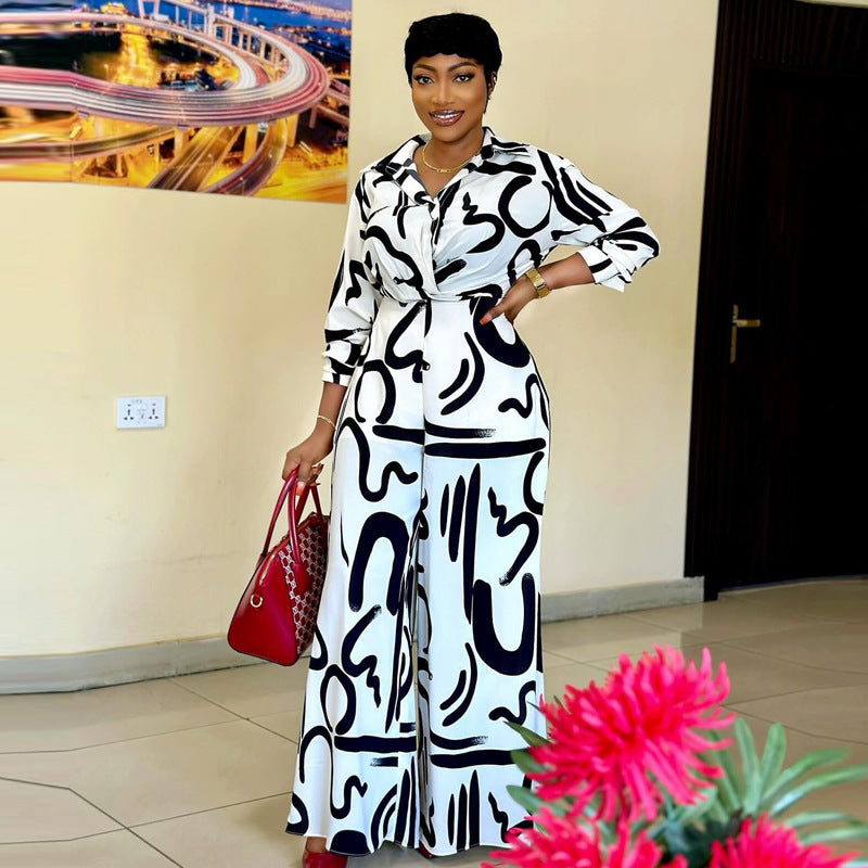 Printed Shirt & Trousers Two-Piece Set