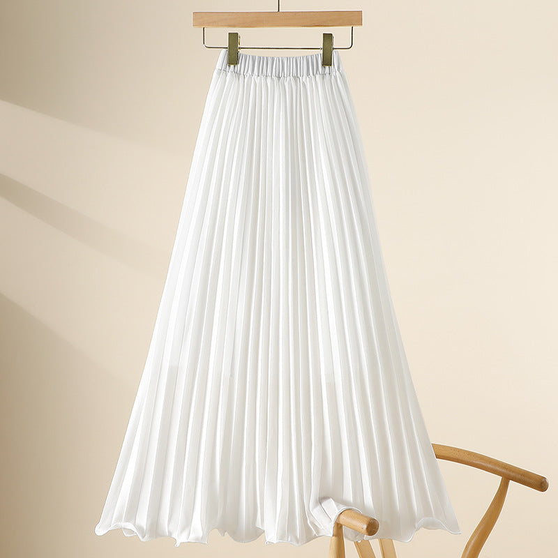 High-Waisted Chiffon Skirt