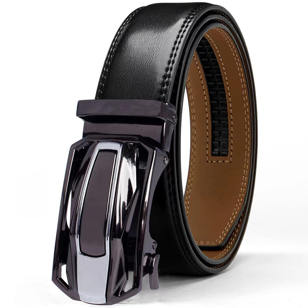 Men's Genuine Leather Automatic Buckle Belt Stylish & Versatile