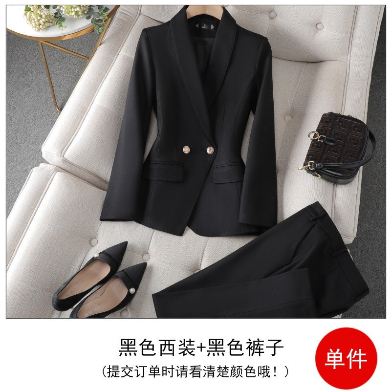 Women's Burgundy High-End Blazer Suit Set