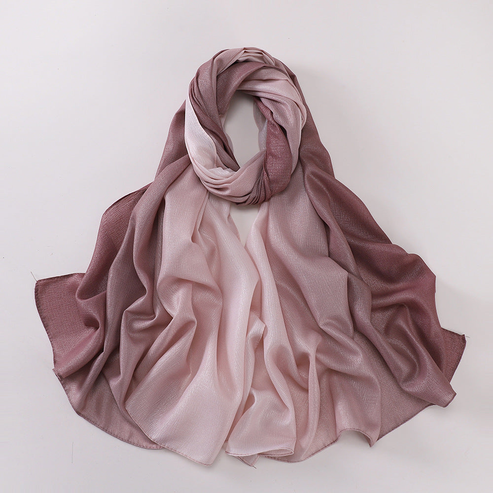 New silk-feel gradient fashion hijab