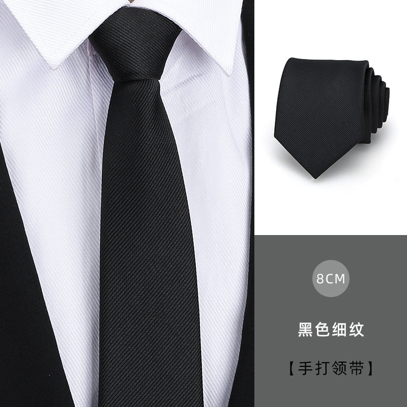 Tie men's formal wear business black glossy narrow zipper professional wedding groom korean zipper hand tie