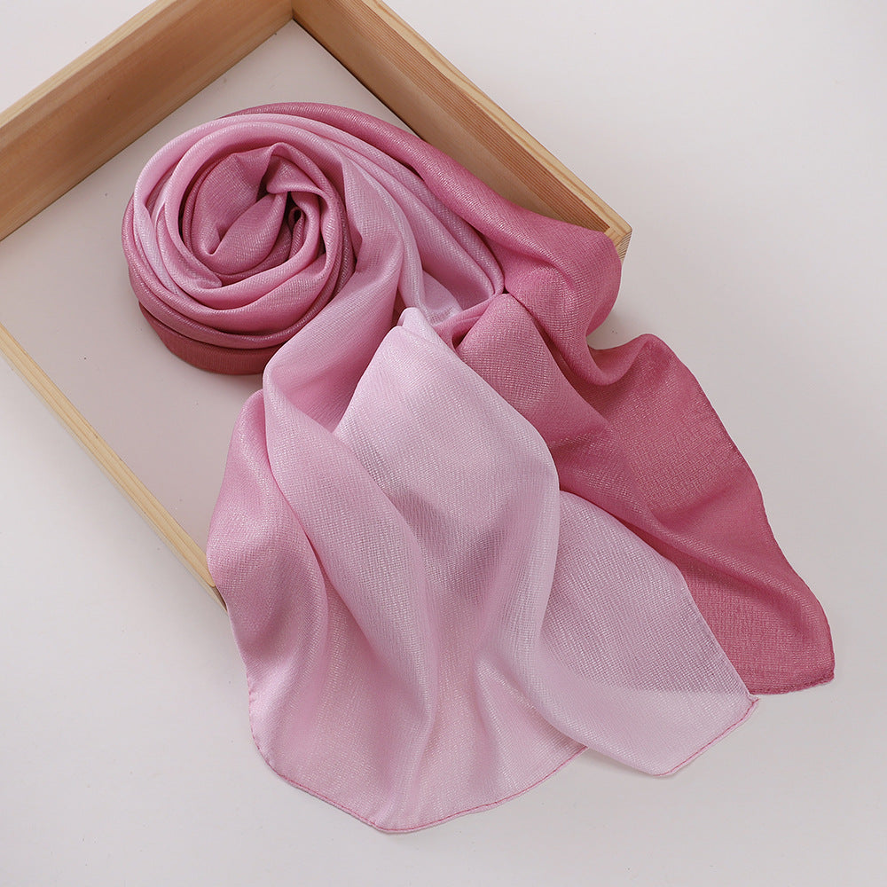 New silk-feel gradient fashion hijab
