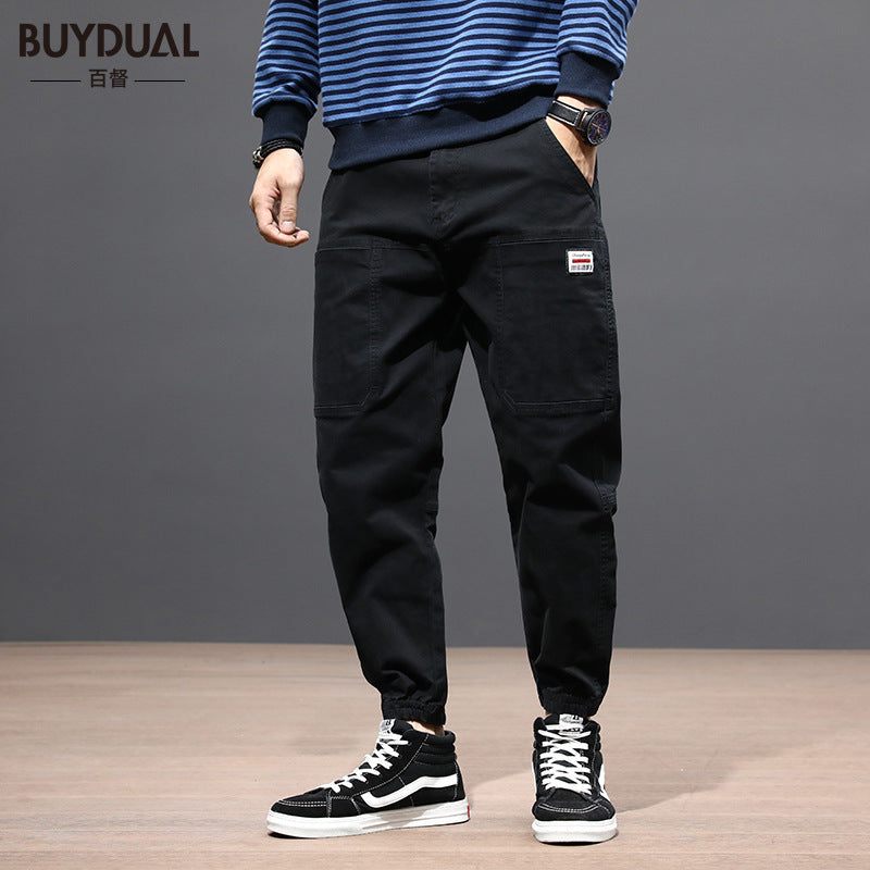 Men's Autumn Loose Fit Stretch Harem Pants Army Green Cargo