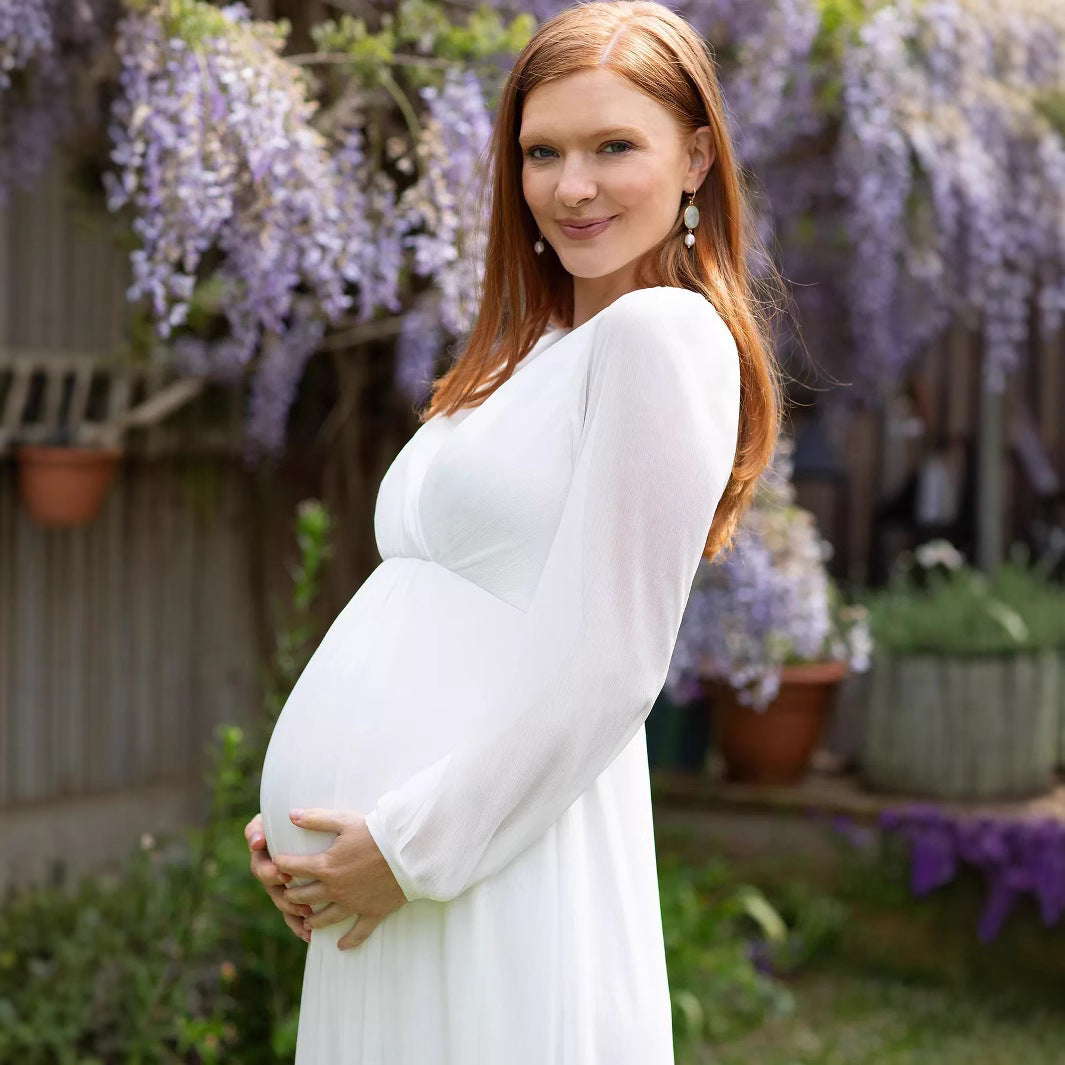 Slit Hem Pregnancy Day Dress