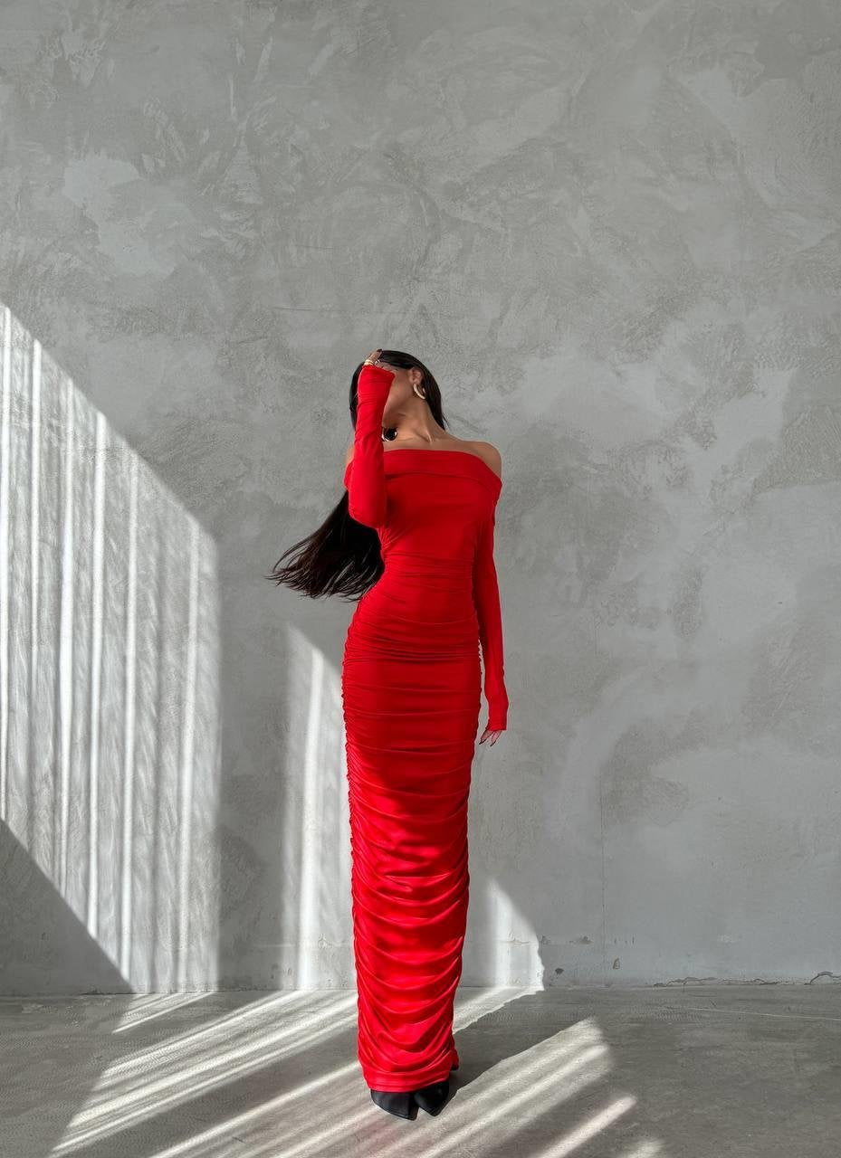 Women's One-Shoulder Smocked Long Dress