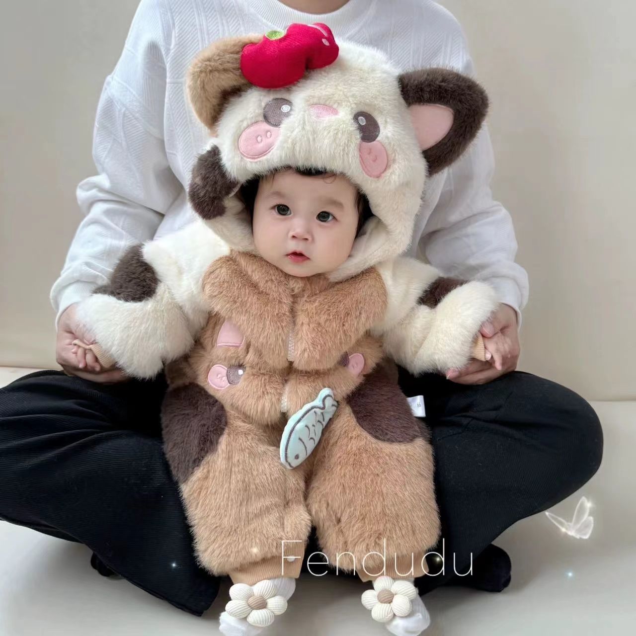 Fluffy Winter Jumpsuit for Infants