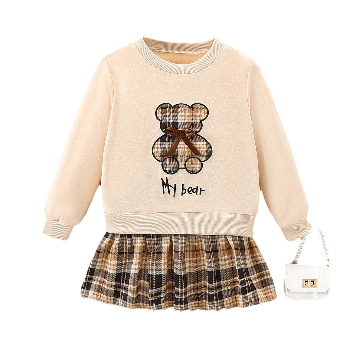 Teddy Bear Sweatshirt & Skirt Set
