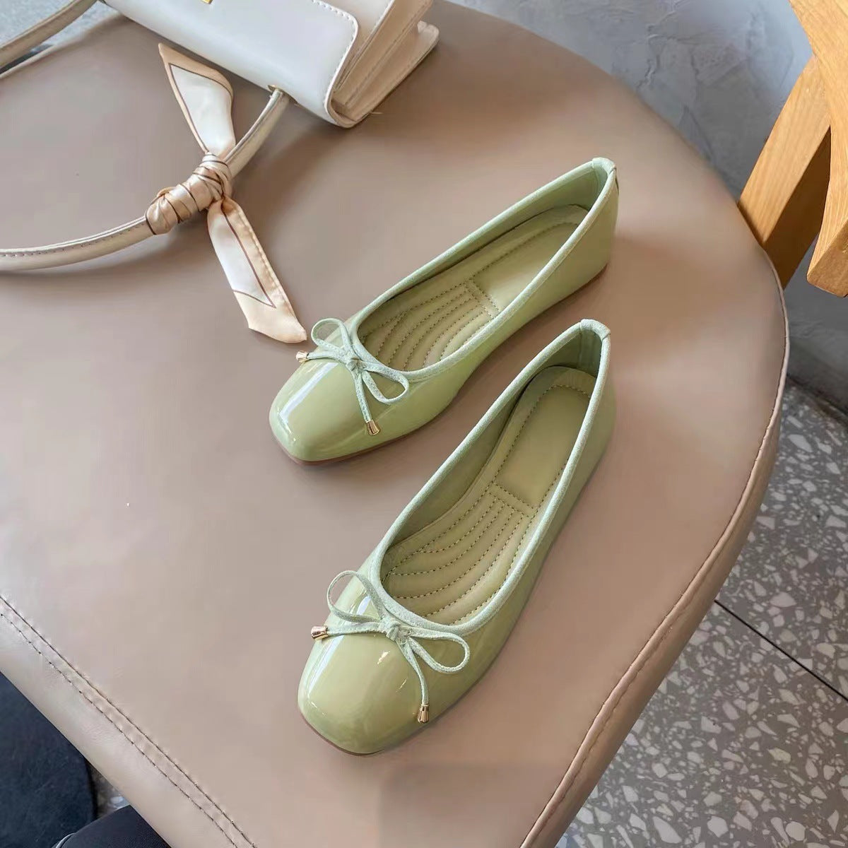 French Square Toe Ballet Flats