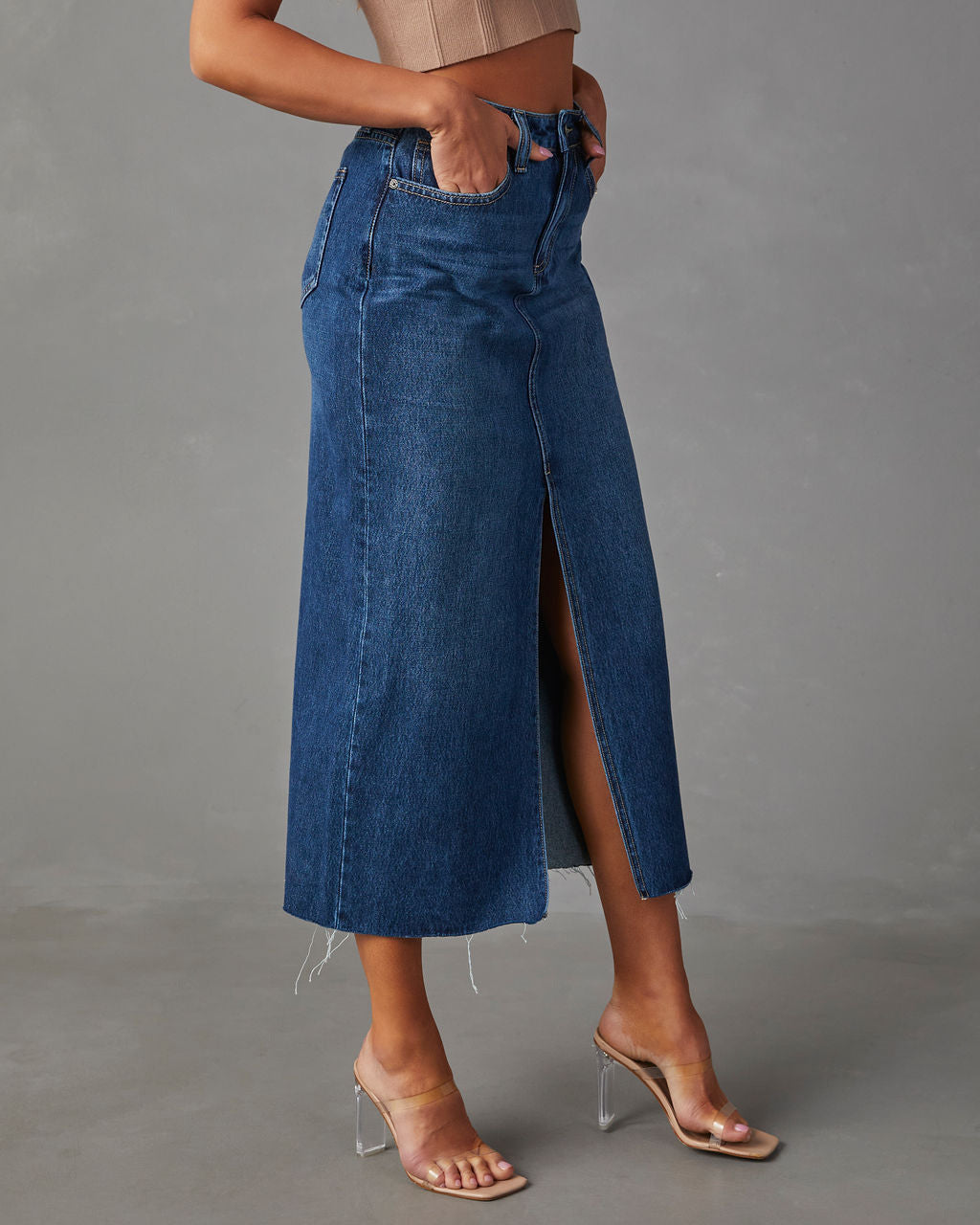 A-line midi skirt