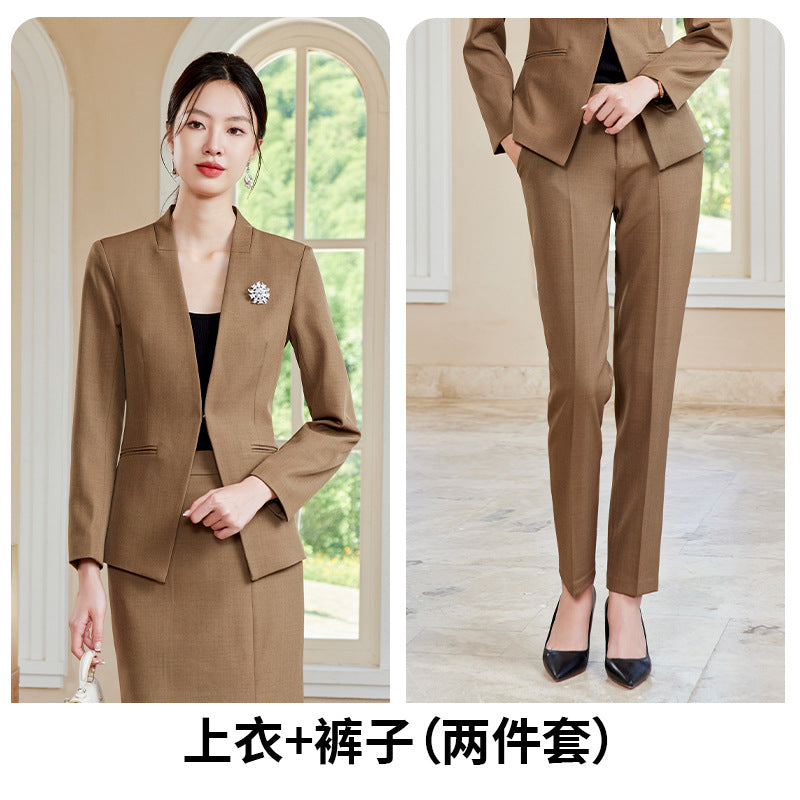 Women's Professional V-Neck Suit Set