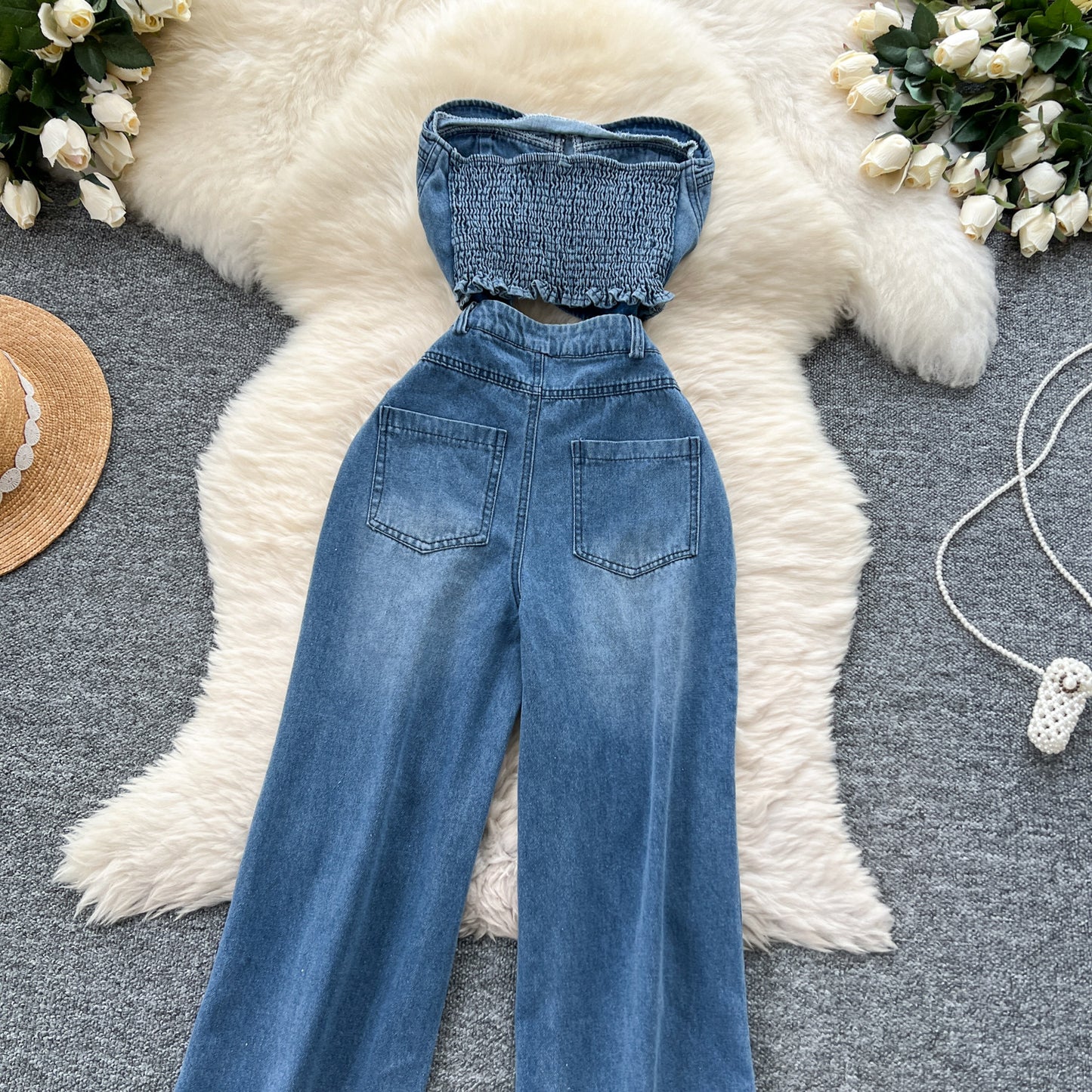 Designer Denim Jumpsuit