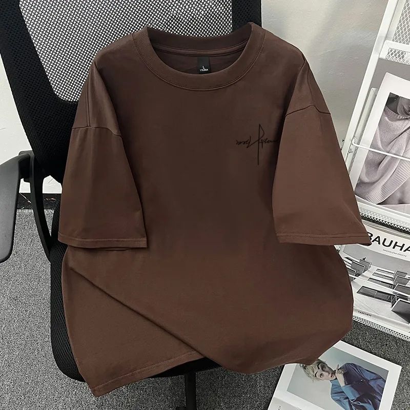 Cotton Loose Fit Letter Print T-Shirt
