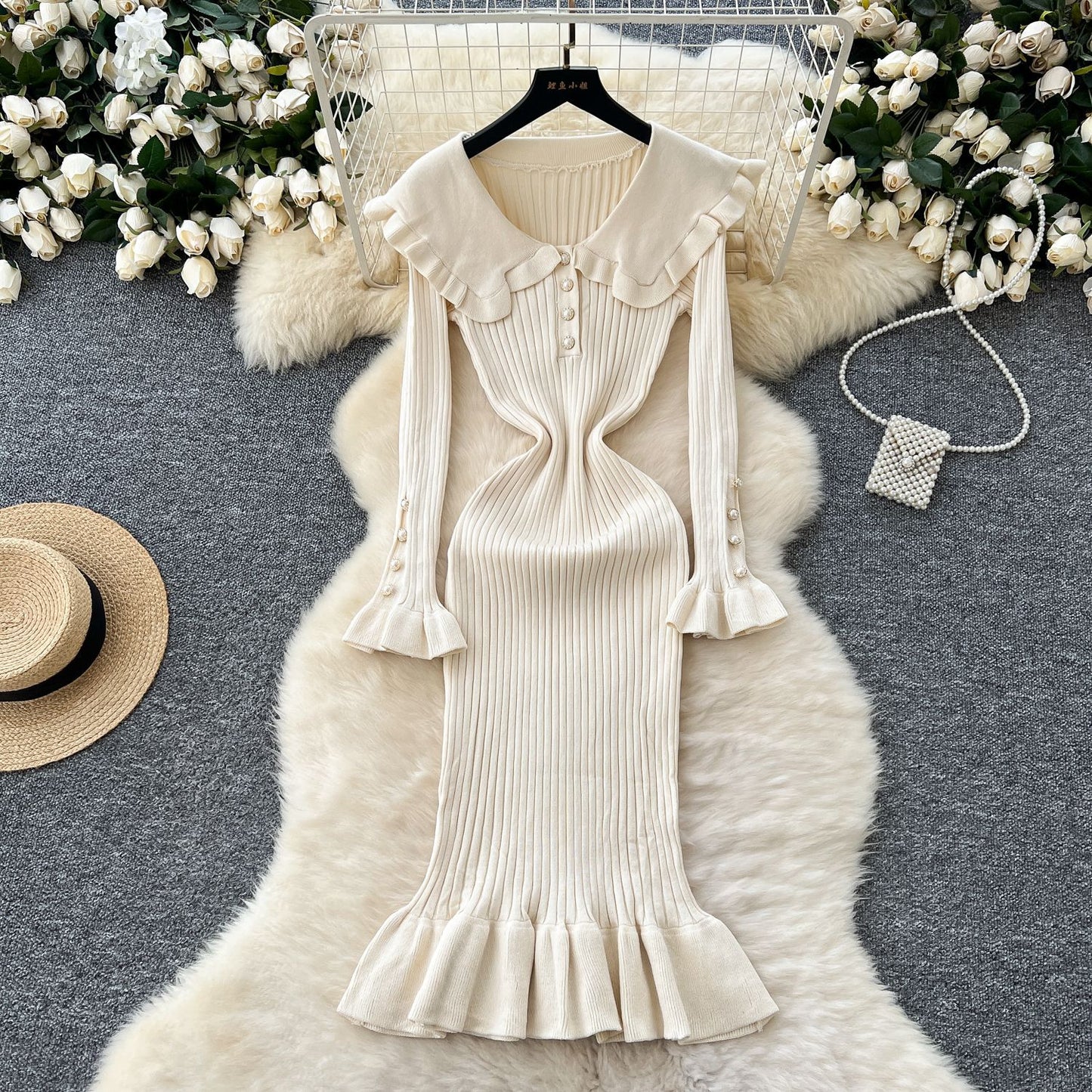 Vintage-Inspired Knitted Dress