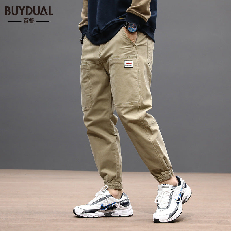 Men's Autumn Loose Fit Stretch Harem Pants Army Green Cargo