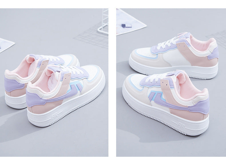 Macaron High-Top Sneakers: Small White Shoes for Women