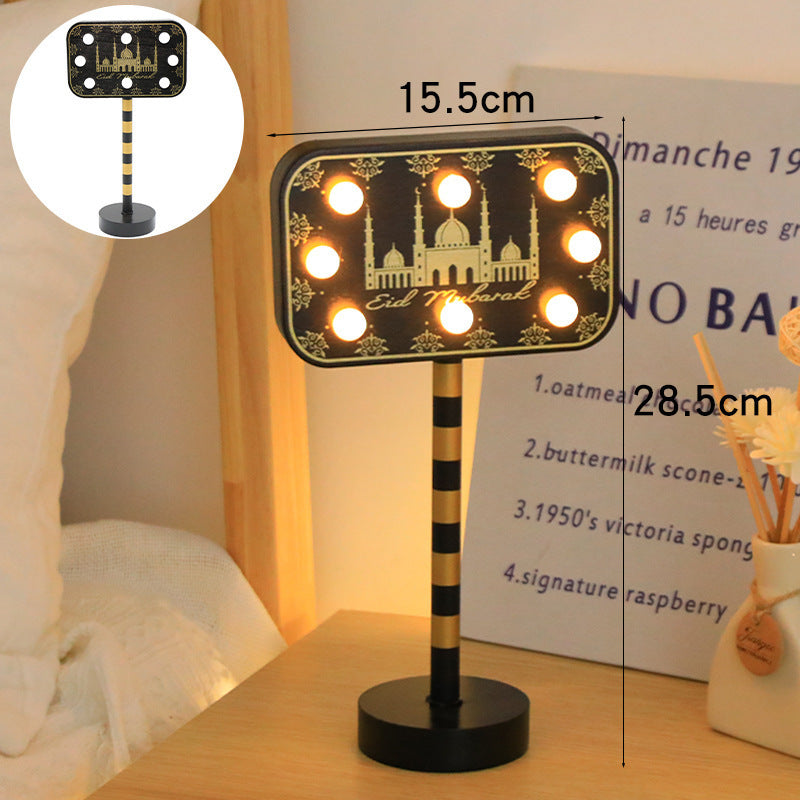 LED Black Street Sign Table Lamp