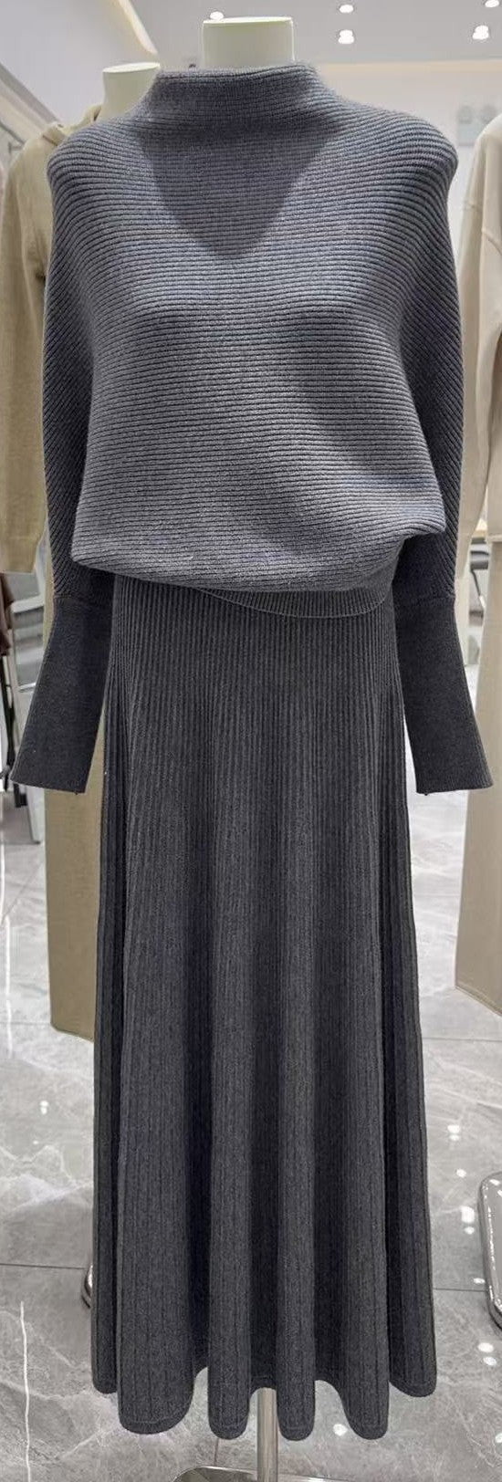 regular Hem Long Skirt & Sweater Set