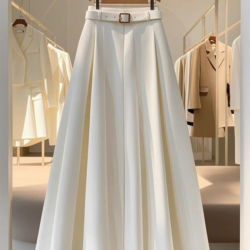 Off-White Pleated Midi Skirt