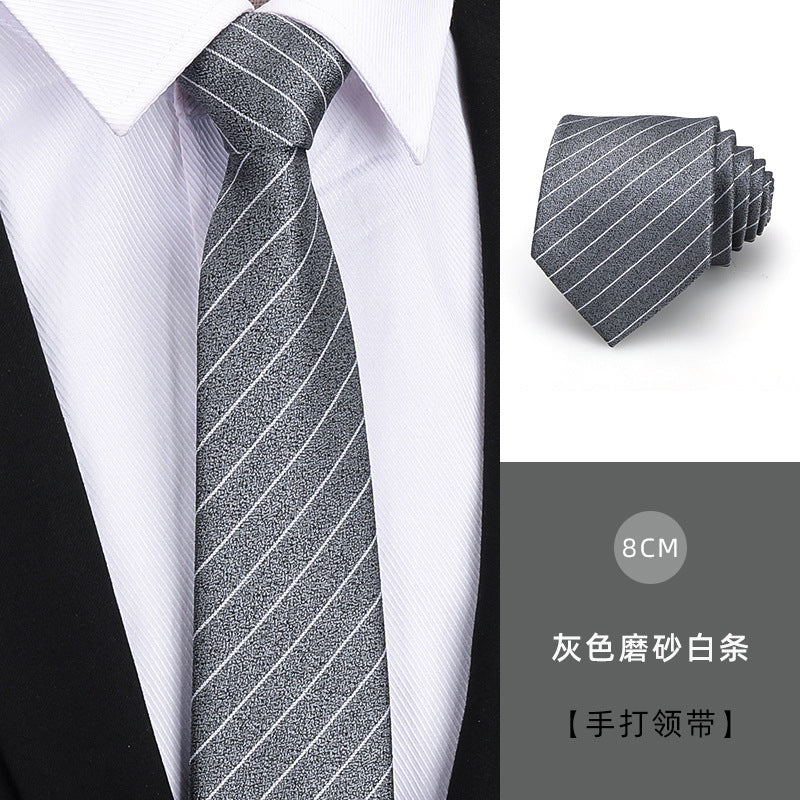 Tie men's formal wear business black glossy narrow zipper professional wedding groom korean zipper hand tie