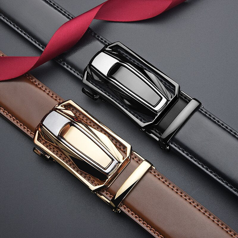 Men's Genuine Leather Automatic Buckle Belt Stylish & Versatile