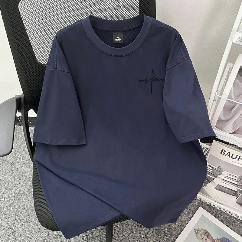 Cotton Loose Fit Letter Print T-Shirt