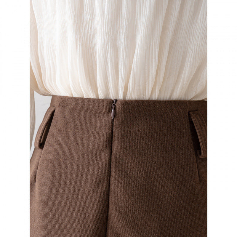 High-Waisted Tailored Skirt