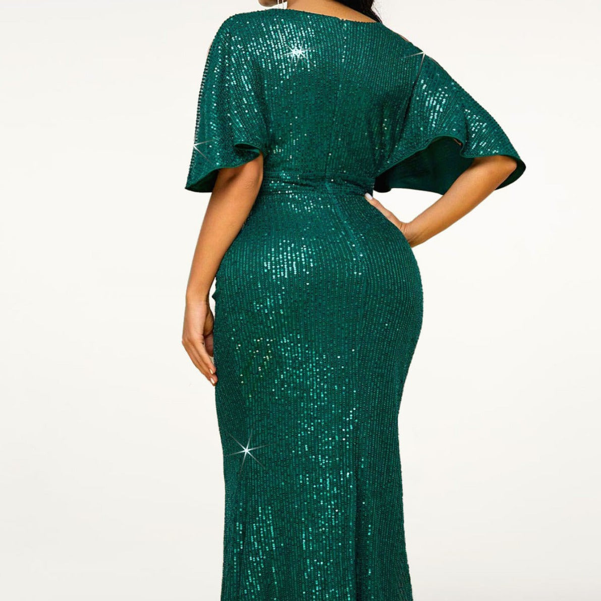 women's slim sexy V-neck banquet party dress