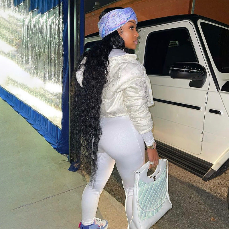 Skinny long-sleeved fleece jumpsuit