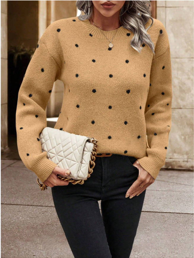 Cross-Border Fashion Women's Round Neck Sweater