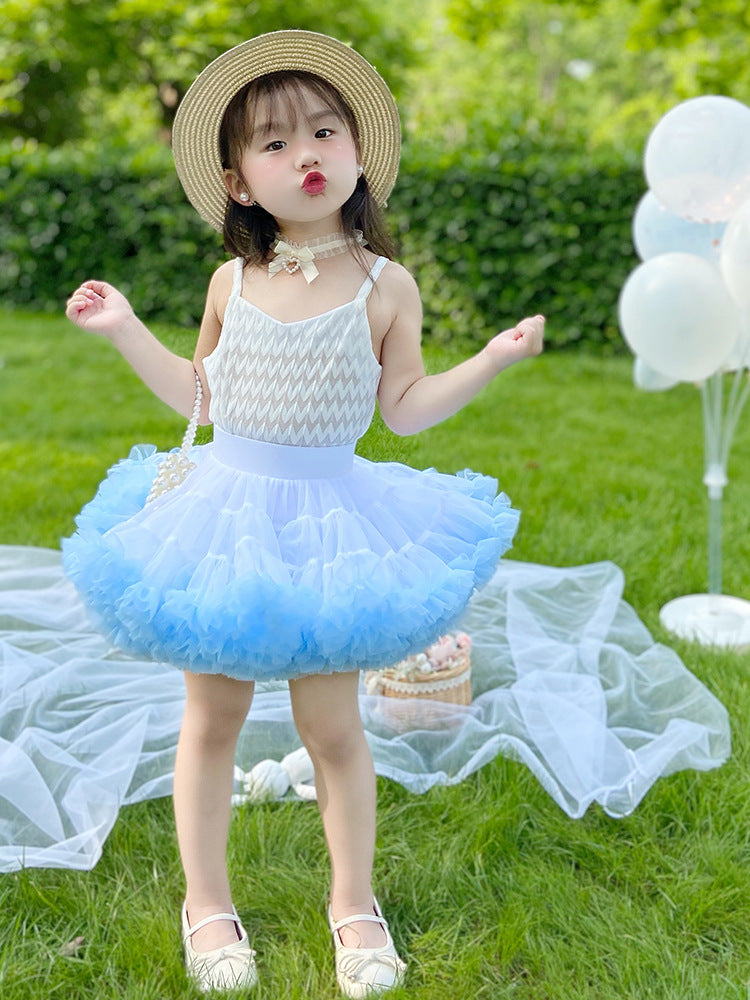 Girls' Korean Style Sling & Skirt