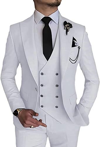 Men's Slim Fit 3-Piece Suit - Formal Wedding, Prom, Banquet Party Suit