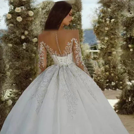 One-shoulder wedding dress