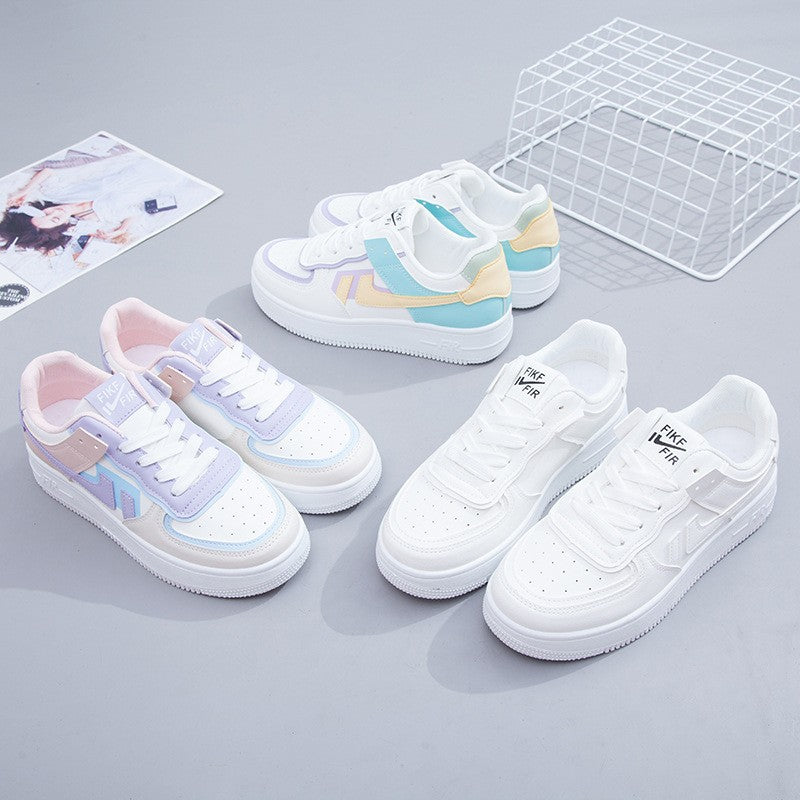 Macaron High-Top Sneakers: Small White Shoes for Women
